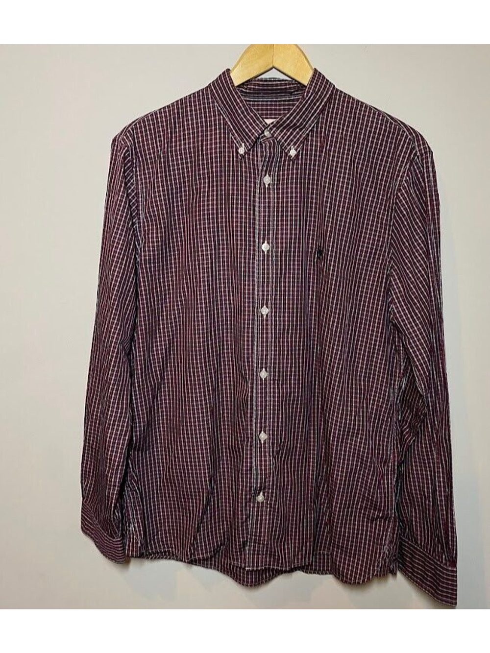 Brooks Brothers XL Red Blue Plaid Button Down Shirt Long Sleeve Men "Red Fleece"